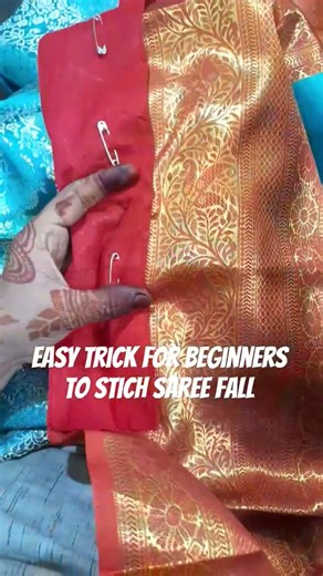 easy trick to stich a saree fall for beginners