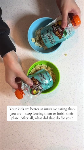 WHAT IS IT: Intuitive eating is the practice of listening to your body’s natural hunger and fullness cues rather than following strict diet rules. It’s about trusting your instincts, honoring cravings, and stopping when your body feels satisfied. WHY ARE KIDS GOOD AT IT: Kids are born with a built-in ability to self-regulate—they eat when they’re hungry and stop when they’re full. They haven’t yet been taught to override these signals, which is why toddlers will leave food on the plate when they