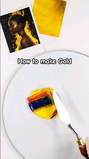 How to make Gold Color🎨 #colormixing #satisfying #colors