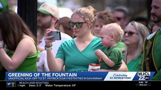 Sights and sounds: Savannah's annual greening of the fountain