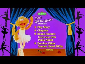 Sesame Street ZOE’S DANCE MOVES DVD 2003 Menu Walkthrough.