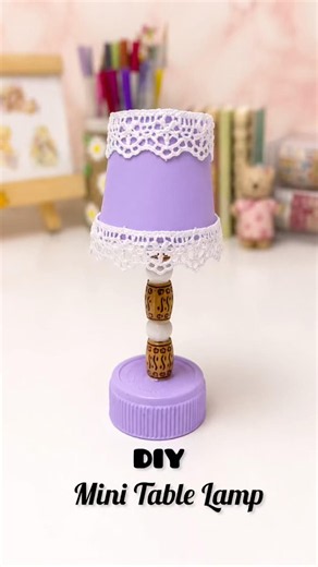 DIY Mini Table Lamp | Easy Waste Material Craft #diy #miniaturecraft #diylamp #diyminiatureideas