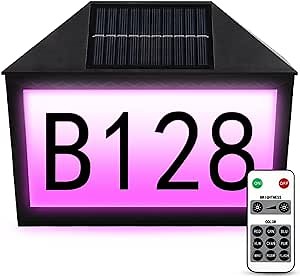 Solar Address Sign House Numbers for Outside,Solar House Numbers Light Address Plaque for Home Yard Outdoor Street Outside Wall, Waterproof Address Sign For Home Street Mailbox