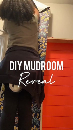 DIY Mudroom Cubby Final Reveal with Amazon Wallpaper & Target Hooks