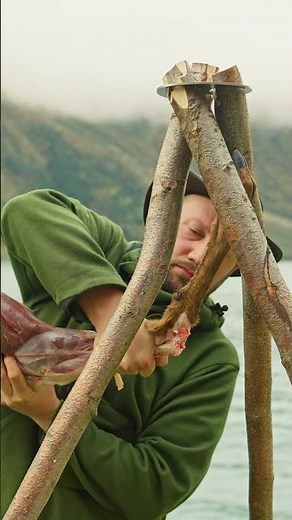 1+1= Delicious meal 🤩 firekitchen #deer #outdoorcooking