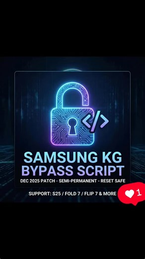Robert M. Taylor on Instagram: "Script Samsung S25/Fold7 KG Bypass (Dec 2025 Patch) - CleanSamsung KG Lock Bypass Script (Dec 2025 Security Patch) Type: Command Line Script (CMD/Bat) + Instructions Device Support: Galaxy S22 – S25, Z Fold 7, Z Flip 7 Verification: Tested on Security Patch 2025-12-04 & Above ✅ Semi-Permanent "Clean" Solution: This is not a heavy software tool. It is a lightweight, script-based solution that modifies system parameters to bypass Knox Guard. Once applied, you can Fa