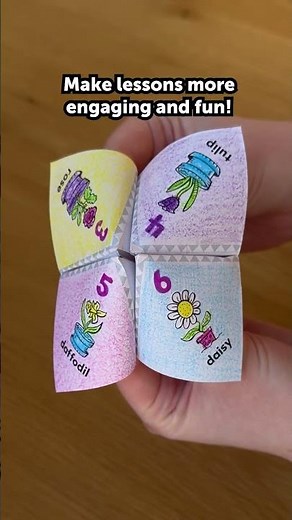 💐 Make a spring flowers Fun Flap for math partner practice with Scholastic Teachables!