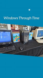 ❗ Flashback ❗ to the past while you explore previous versions of personal computers and Windows operating systems from the 1990s and early 2000s. This exhibit will be available during open hours at the Main Library until October 19. 💽🖥️ #Clippit📎 | Stark Library