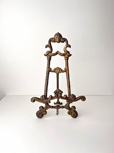 Antique Victorian Cast Iron Easel Display Stand – Ornate Decorative Tabletop Holder - Etsy