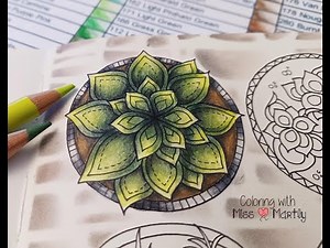 Coloring Tutorial | World of flowers by Johanna Basford | Succulent 1 with Polychromos