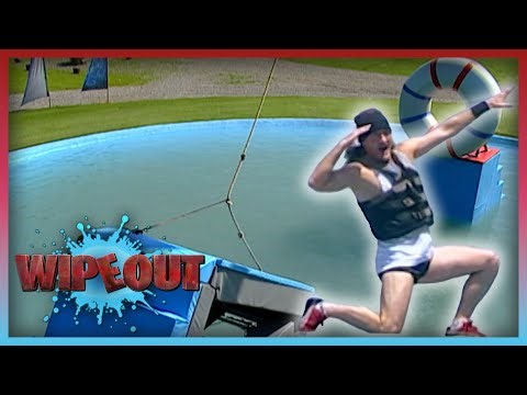 Buff Man Turns the Wipeout Course Into a Gym! | Wipeout