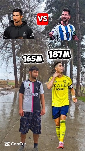 How tall are famous players like Ronaldo and Messi?