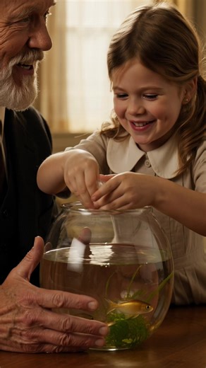 Albert Woolson, the last confirmed surviving member of the Union Army from the American Civil War, and the final veteran from either side whose status is not in question. Pictured here as he recently enjoyed a quiet observance of his 105th birthday. Woolson attended the dedication of a bust of himself in the Duluth City Hall and spent the rest of the day with his family. He assists his 4-year old granddaughter, Frances Ann Kobus, as she feeds her pet fish, 17 February 1955. He died a year later.