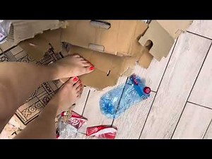 Crushing with my barefoot orange nails ASMR