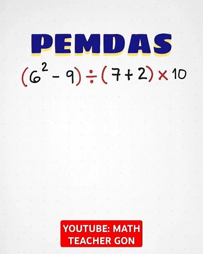 PEMDAS - Operation on Integers #mathteachergon #pemdas #maths