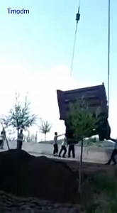 Truck Crashes Worker When Lifted