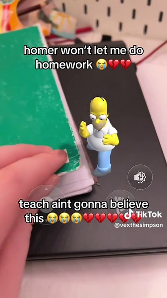 homer wont let me do homework 😭😭💔💔💔💔💔 #homer #funny #joke #sad #thesimpsons