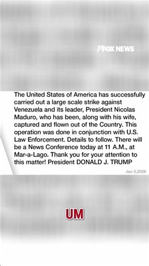 BREAKING: Trump confirms CAPTURE of Nicolas Maduro #breakingnews #shorts #trump #maduro