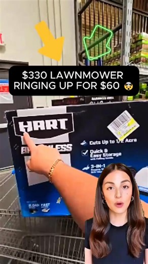 $330 LAWNMOWER RINGING UP FOR $60?🤯 This isn’t marked anywhere in Walmart so you gotta scan the barcode with the app‼️ Every store’s price is different but people are finding them as low as 60 bucks 👀. #walmartclearance #lawnmower #walmartfinds #savemoney #creatorsearchinsights | Smart On Hustle Usa