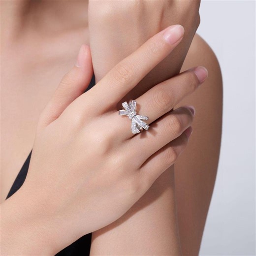 Bow Ring:silver Bow Statement Rings for Women - Etsy