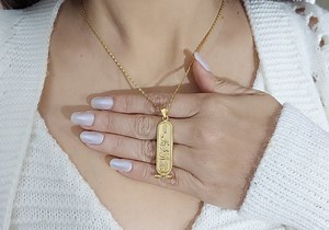 Personalized Cartouche Name Necklace Gold Plated Sterling Silver Custom Egyptian Jewelry Hieroglyphic English Arabic - Etsy