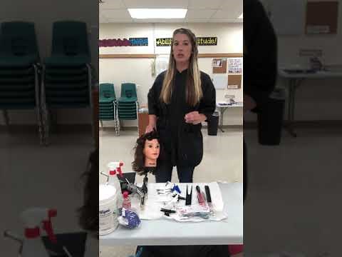 SC State Board Practical Procedures: work area set up 1, thermal curling, and haircut