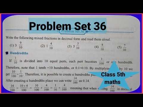 Problem Set 36 Class 5th Maths| Chapter 9. Decimal fractions problem set 36 std 5th maths