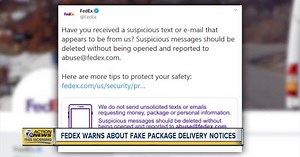 FedEx warns of fake package delivery notices