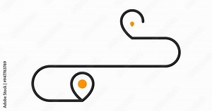 We have moved, relocation animated icon, resettlement, route path or ecommerce delivery, transfer to location, footage