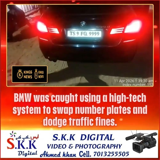"High-Tech BMW Caught in SHOCKING Number Plate Scam! 🚗💥 Traffic Fines EVOLVED in Hyderabad!"