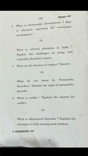 Value Education/ IGNOU/2025 Question paper