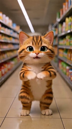 Cute Cat’s Supermarket Adventure! 🐱🛒