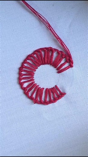 Viral handmade embroidery design for beginners #embroidery #sewing #youtubeshorts #begginersstitch