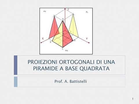 Orthogonal projections of a square-based pyramid: an easy tutorial