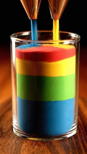 Glass Cylinder Sand Layers Loop ASMR - Color Gradient Flip