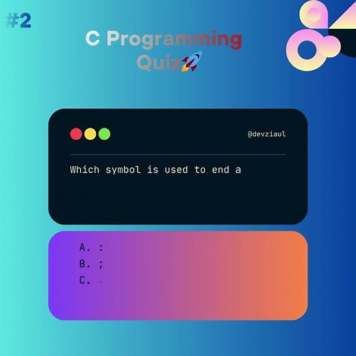 C Programming MCQ | Which Symbol Ends a Statement in C? #shorts #cprogrammingquiz