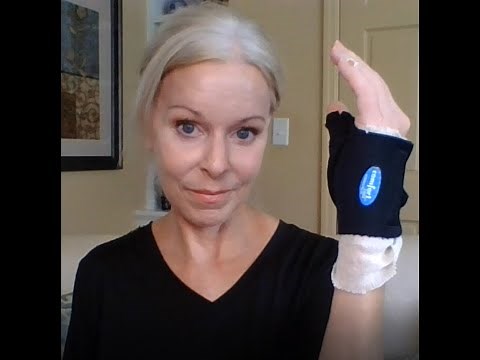 Post op week 5 after thumb (CMC) joint arthroplasty and tendon transfer..PLUS a life hack