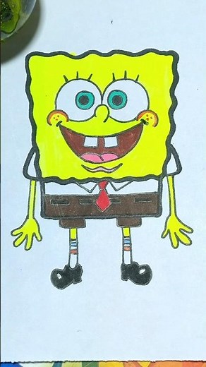 SpongeBob Drawing Tutorial 🧽| So Easy Anyone Can Draw😱🔥#satisfying #art #spongebob #subscribeformore