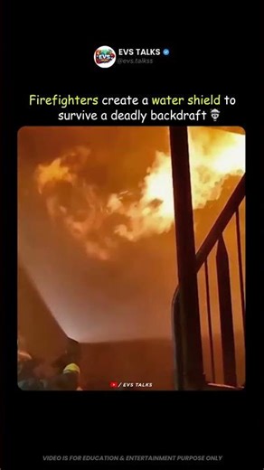 Firefighters Create a Water Shield to Survive a Backdraft 😳🔥