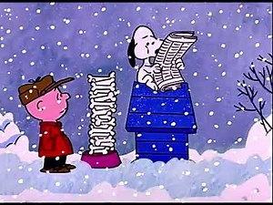 Charlie Brown Christmas (1965) Snoopy Eating Bones in The Snow