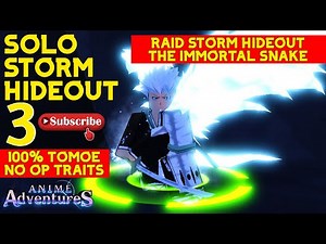 SOLO RAID STORM HIDEOUT STAGE 3 ( TOSHIRO ) | ROBLOX ANIME ADVENTURES