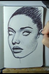 Fast portrait drawing in ballpoint pen 🖤