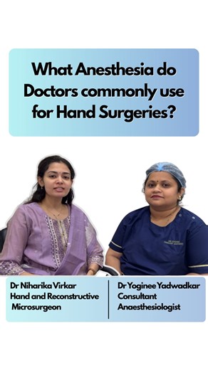 “What Anesthesia do Doctors commonly use for Hand Surgeries? “For hand surgeries, we commonly use Brachial Plexus Block — a regional anesthesia. Depending on the hand area, we choose interscalene, supraclavicular, or axillary approach. Safe, effective, and keeps the patient comfortable! 💉🖐️ #DrNiharikaVirkar#DrYogineeYadwadkar #AnesthesiaCare #OrthoCare #PinnacleOrthoHospitalThane #HandSurgery #BrachialPlexusBlock #RegionalAnesthesia #SurgeryCare #PatientSafety #MedicalTips #OrthopedicSurgery 