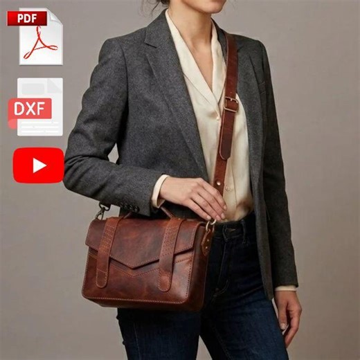 Leather Messenger Bag Pattern: Rugged Crossbody PDF Template (Digital Download)