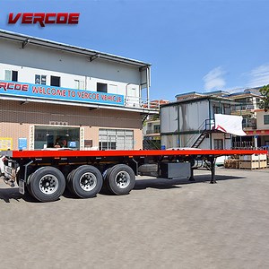 [Hot Item] Tri-Axle 50 Tons 20FT 40FT 53 Foot Gooseneck Container Flatbed Semi Trailers for Sale