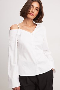One Shoulder Blouse White