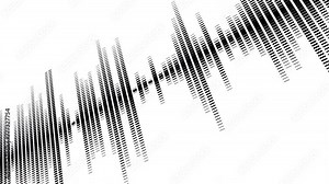 Loop animation of black audio waveform spectrum isolated on a white background. Sound wave visualisation effect motion graphic, fit for alpha channel Stock Video