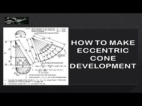 How to Make Eccentric Cone Development Drawing Using AutoCad in Tamil