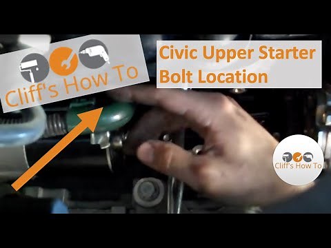 2006-2009 Civic EX starter upper bolt location