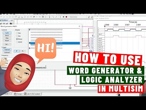 How to setting word generator and logic analyzer in Multisim (Mixed Malay - English)